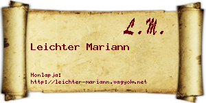 Leichter Mariann névjegykártya