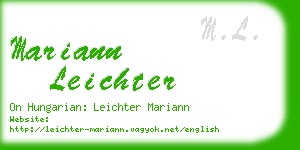 mariann leichter business card